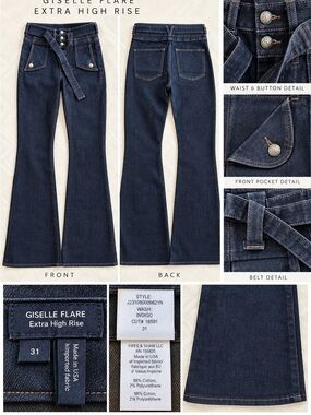 Veronica Beard Giselle Flare Extra High Rise Jeans - Size 31 Indigo